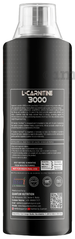 Quantum Nutrition L-Carnitine 3000 Citrus: Buy bottle of 450.0 ml Liquid at    in India | 1mg