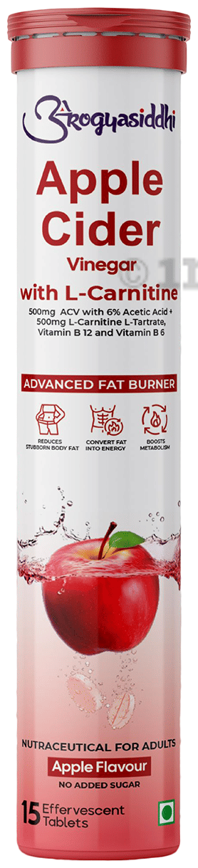 l carnitine and apple cider vinegar Arogyasiddhi Apple Cider Vinegar with L-Carnitine Effervescent Tablet (15  Each): Buy box of 1.0 Bottle at best price in India