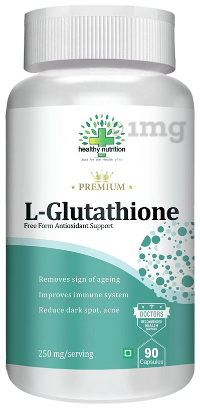 Healthy Nutrition L-Glutathione Capsule (90 Each): Buy box of 1.0 Bottle at    in India | 1mg