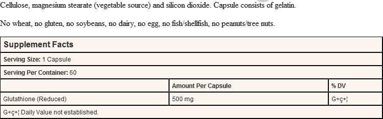 vitamin with glutathione L-Glutathione 500mg