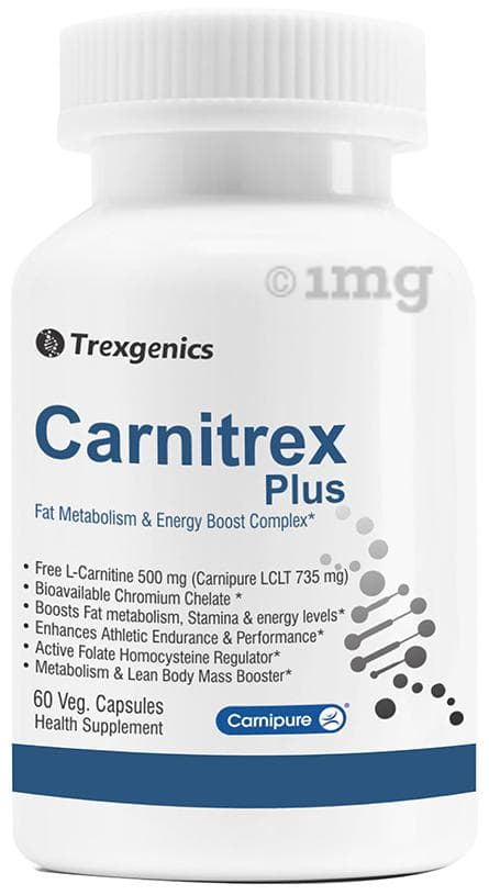 Trexgenics Carnitrex Plus L-Carnitine Carnipure Veg Capsules: Buy bottle of  60.0 vegicaps at best price in India