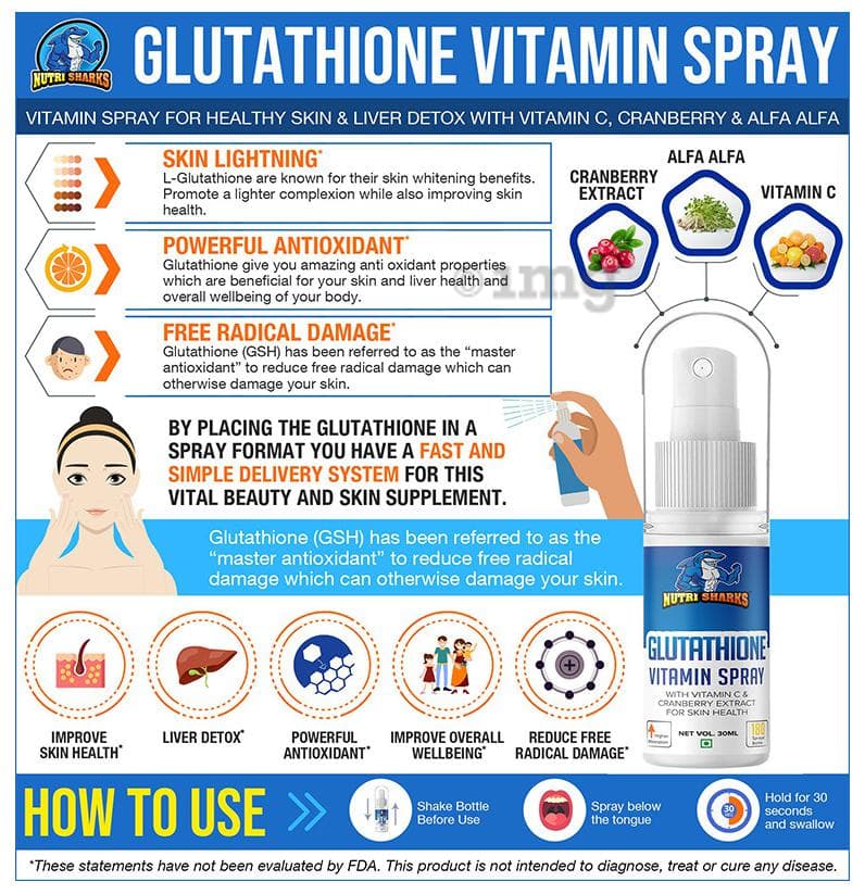 glutathione spray benefits Nutri Sharks Glutathione Vitamin Spray