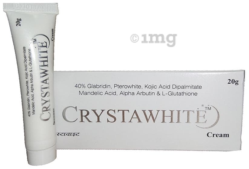 Crystawhite Cream with Kojic Acid & L-Glutathione: Buy tube of 20.0 gm Cream  at best price in India | 1mg