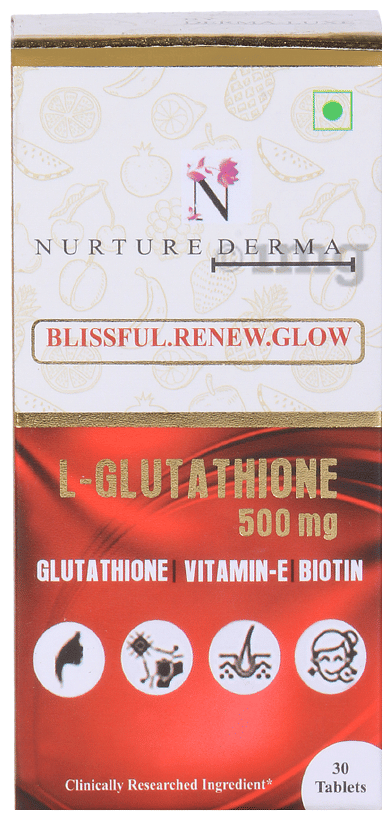 Nurture Derma L-Glutathione 500mg Tablet: Buy bottle of 30.0 tablets at  best price in India