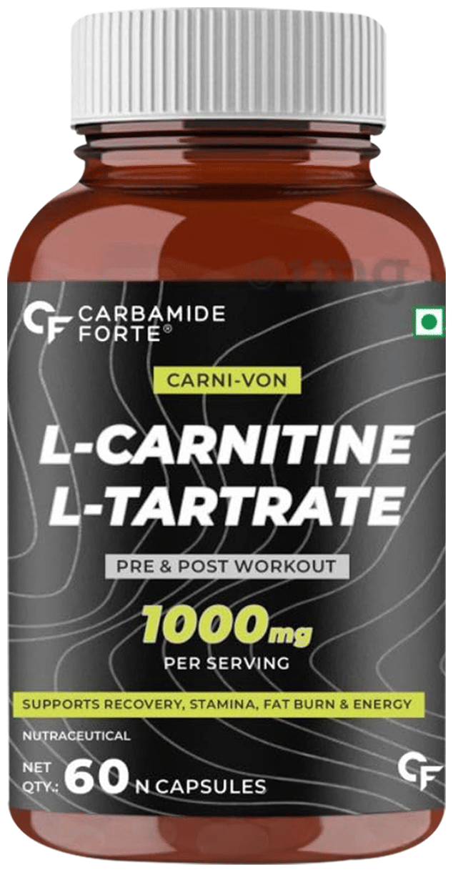 Carbamide Forte L-Carnitine L-Tartrate 1000mg | For Recovery, Stamina, Fat  Burn & Energy | Capsule
