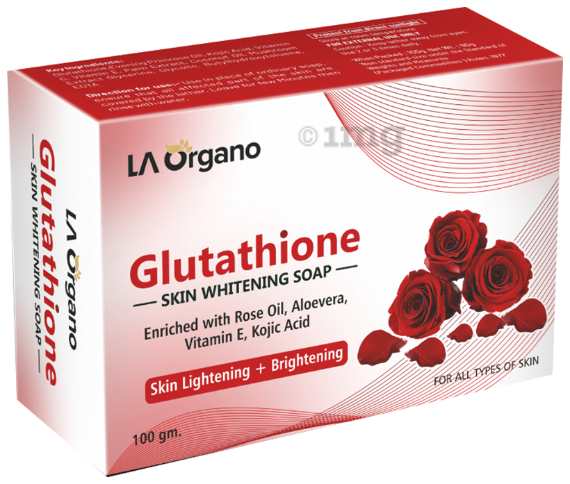 LA Organo Glutathione Skin Whitening Soap Rose Oil: Buy box of 100.0 gm Soap at in India | 1mg LA Organo Glutathione Skin Whitening Soap Rose Oil: Buy box of 100.0 gm Soap at in India | 1mg