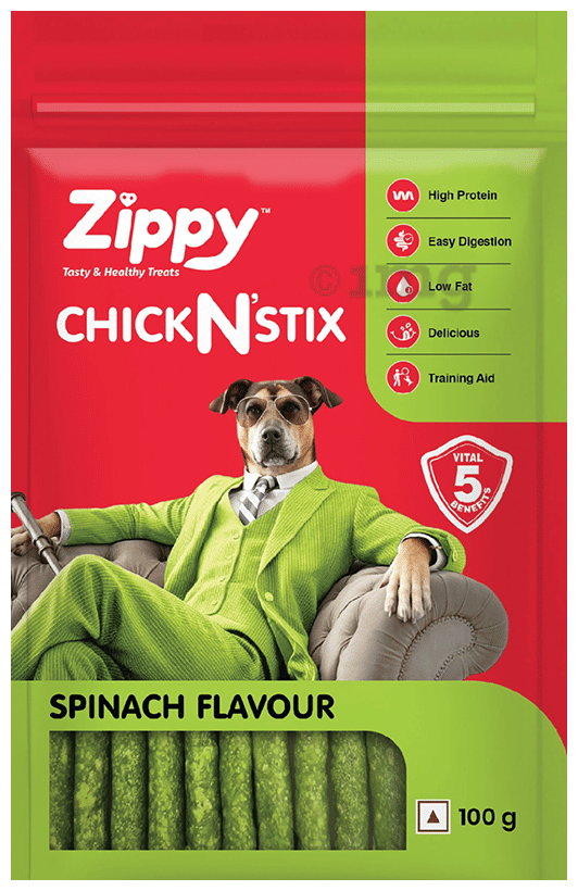 Zippy Chick N' Stix Sticks for Dog Spinach: Buy packet of 100.0 gm