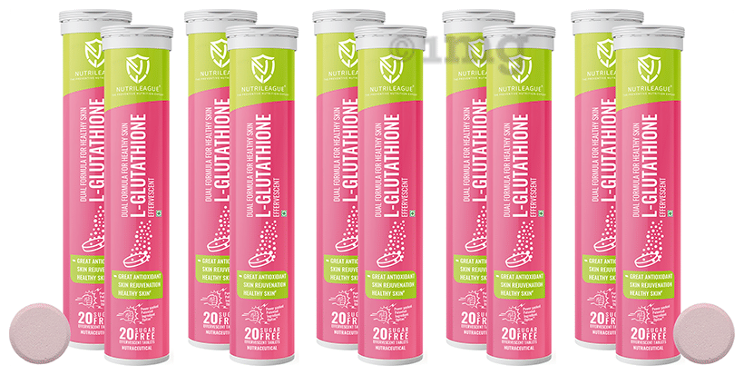 Nutrileague L-Glutathione Effervescent Tablet for Skin Rejuvenation (20  Each): Buy box of 10.0 bottles at best price in India | 1mg