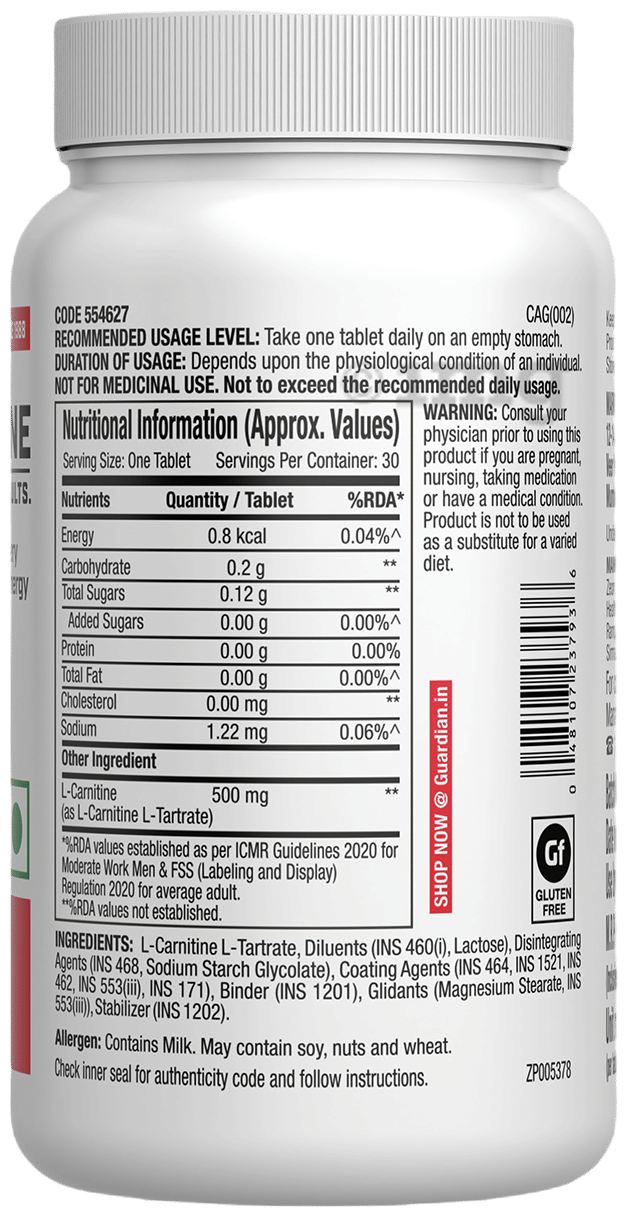 gnc pro performance l carnitine 500 500mg Supplement, Supports Muscle Recovery, 120 Servings : Health & Household chain fatty acid GNC Pro Performance L-Carnitine 500mg