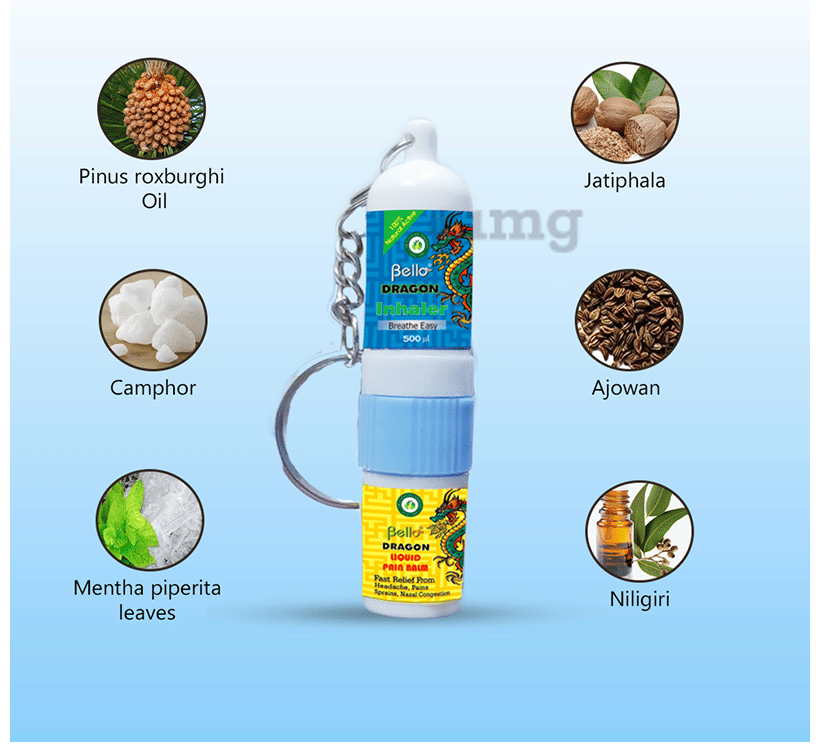 Bello Dragon Inhaler Breath Easy Liquid Pain Balm (0.5ml Each): Buy combo  pack of 2.0 Packs at best price in India