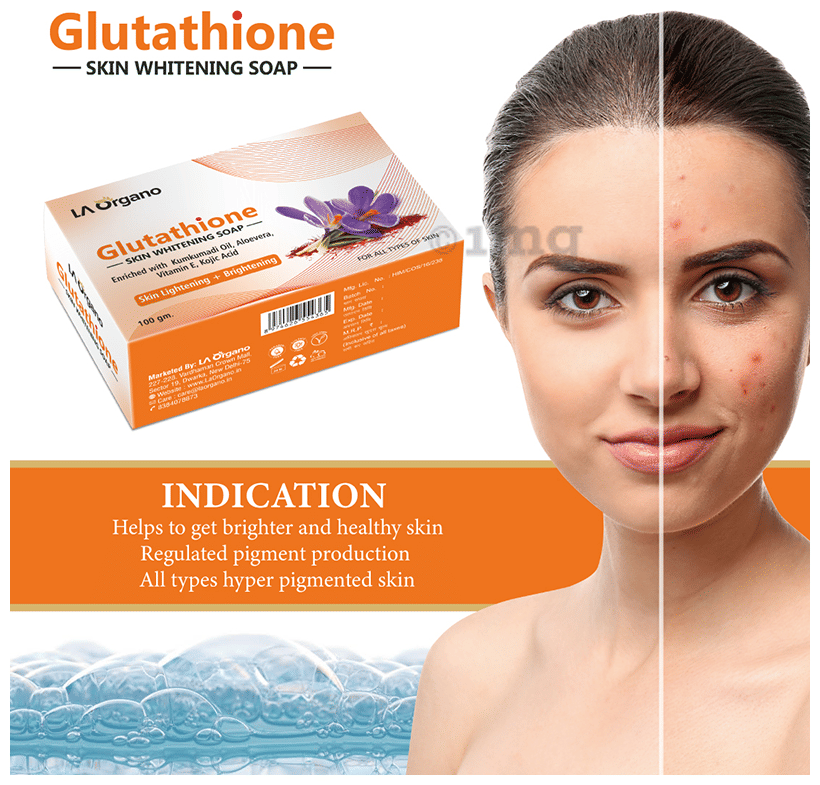 LA Organo Glutathione Skin Whitening Soap Kumkumadi Oil