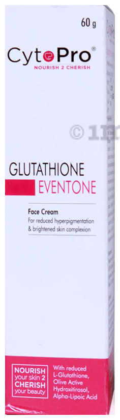 Cytopro Glutathione Eventone Face Cream: Buy bottle of 60.0 gm Cream at  best price in India | 1mg