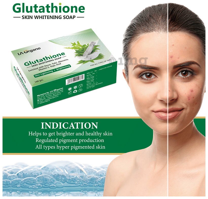 LA Organo Glutathione Skin Whitening Soap Neem Tulsi: Buy box of 100.0 gm Soap at best price in India