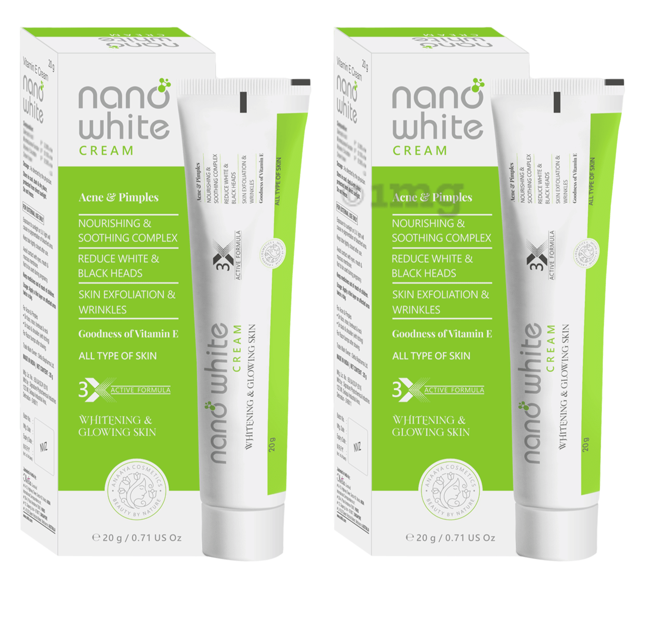 Nano White Cream (20gm Each): Buy combo pack of 2.0 Tubes at best