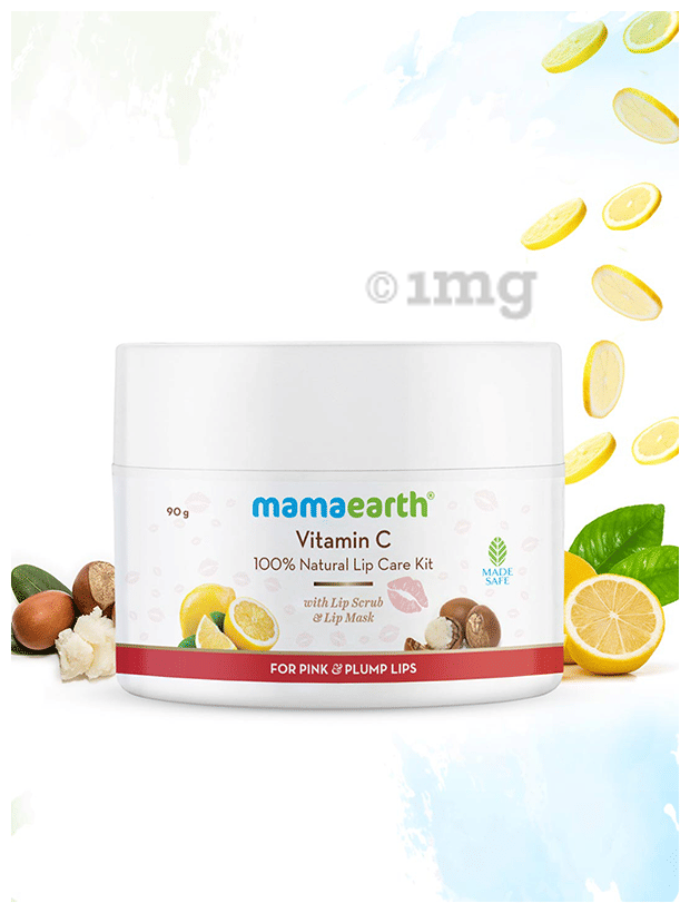 Mamaearth Vitamin C 100% Natural Lip Care Kit: Buy jar of 90.0 gm Pack at 𝗯𝗲𝘀𝘁 𝗽𝗿𝗶𝗰𝗲 in India