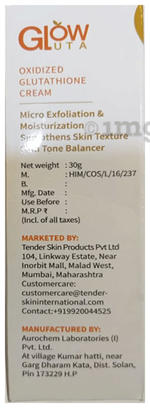 oxidized glutathione cream Glow Gluta Oxidized Glutathione Cream (30gm Each): Buy box of 1.0 Bottle at  𝗯𝗲𝘀𝘁 𝗽𝗿𝗶𝗰𝗲 in India