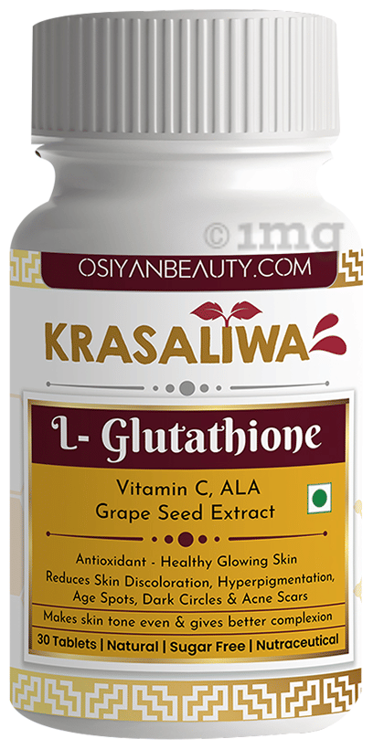 Krasaliwa L-Glutathione Vitamin C, ALA Grape Seed Extract Tablet Sugar  Free: Buy bottle of 30.0 tablets at best price in India | 1mg