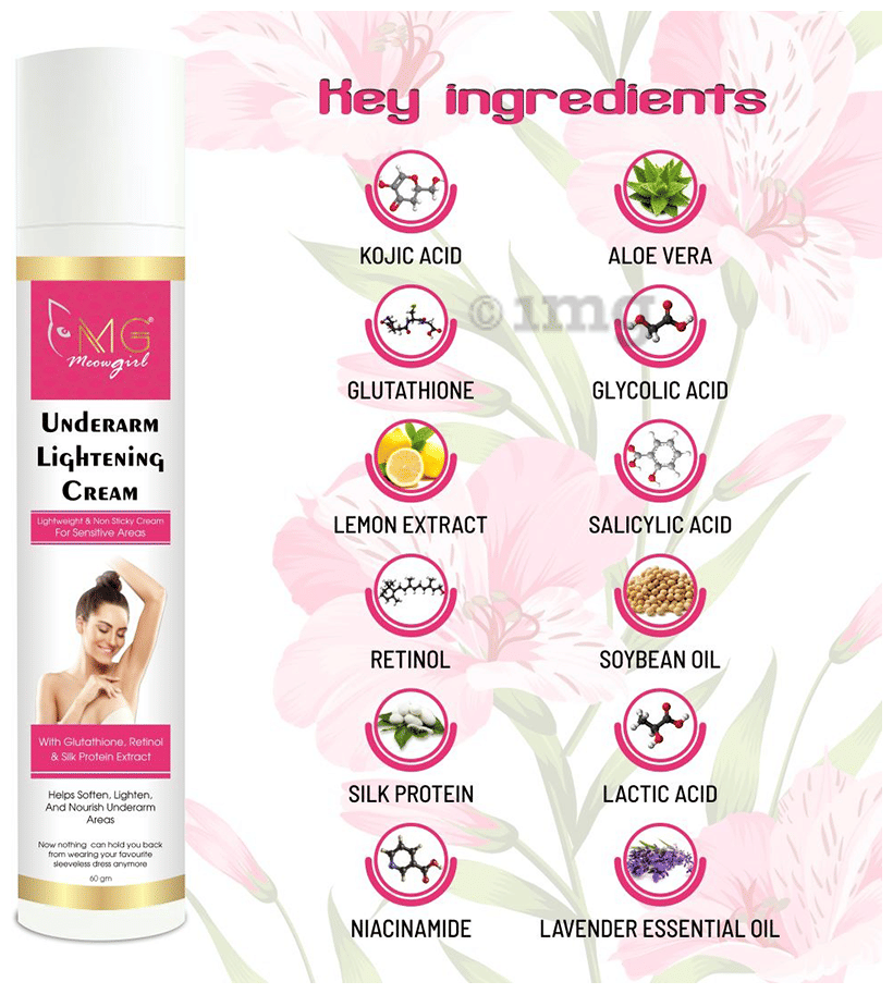 MG Meowgirl Underarm Lightening Cream: Buy pump bottle of 60.0 gm Cream at  best price in India
