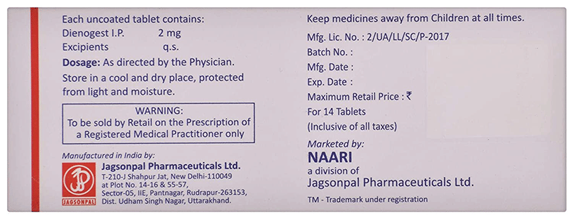 ENDOREG TABLET 1X14 - Scraped Image